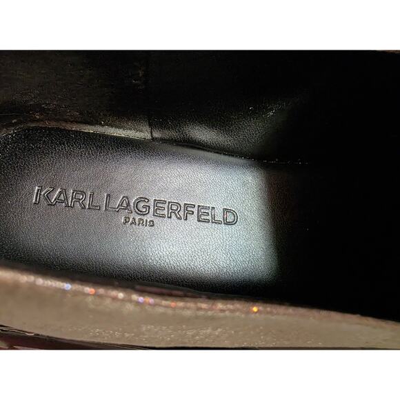 Karl Lagerfeld Paris Bri Loafer Flats Slip On Shoes Cream Rhinestone Womens 10 M - Picture 15 of 16